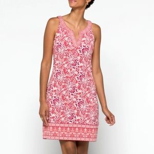 NWOT Magnolia Grace  Alhambra Embroidered Trim Knit Dress in dusky pink. Size XL